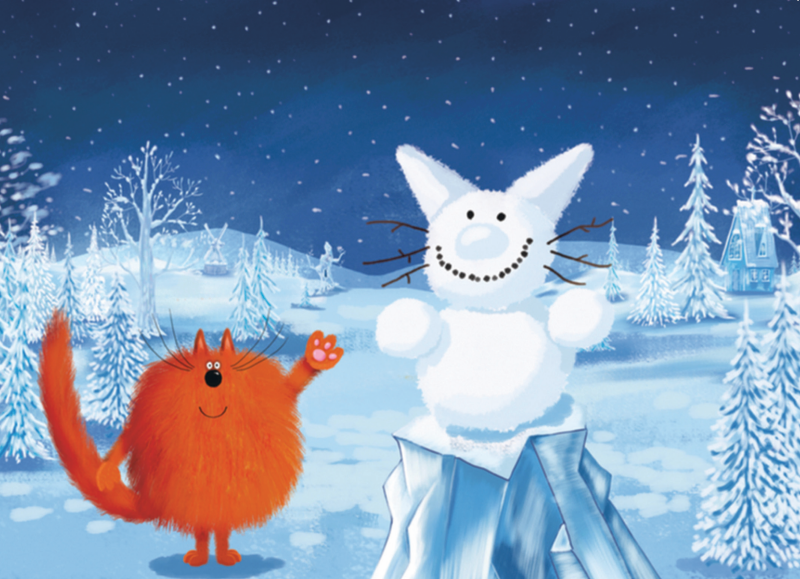 'Charlie and the Snowcat' Cat Christmas Card