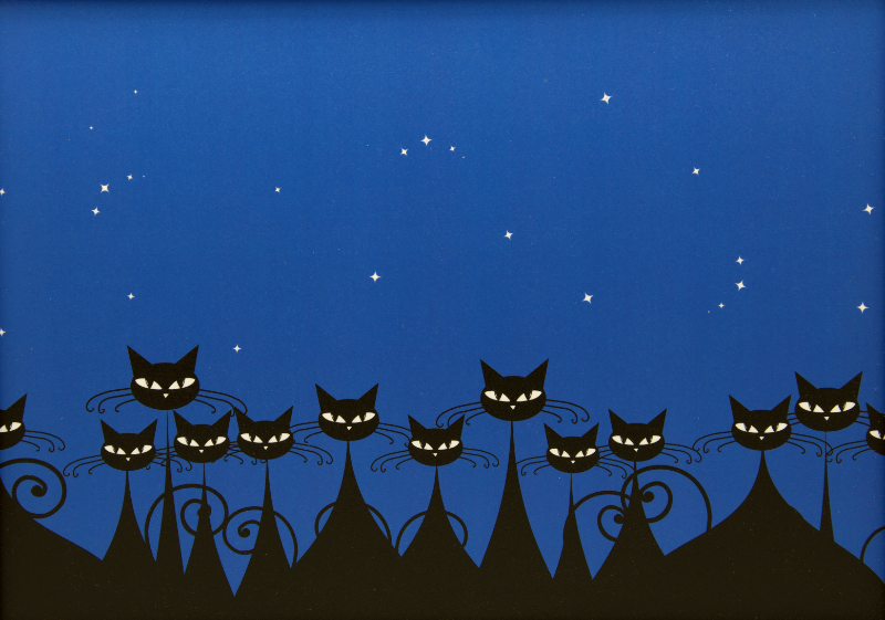 Midnight Cats Lap Tray by Fabulous Felines
