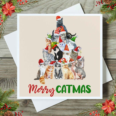 Christmas Tree Cats Cat Christmas Card