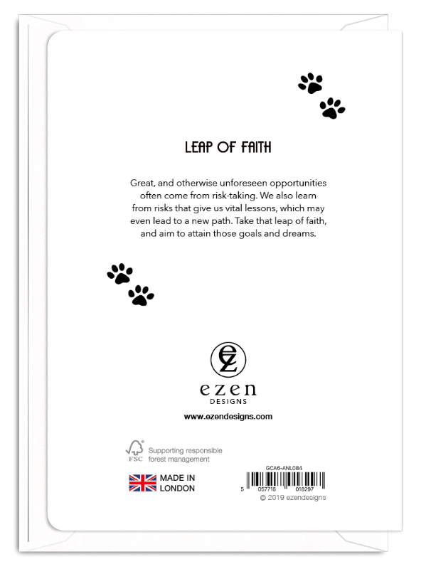 'Leap of Faith' Cat Greeting Card