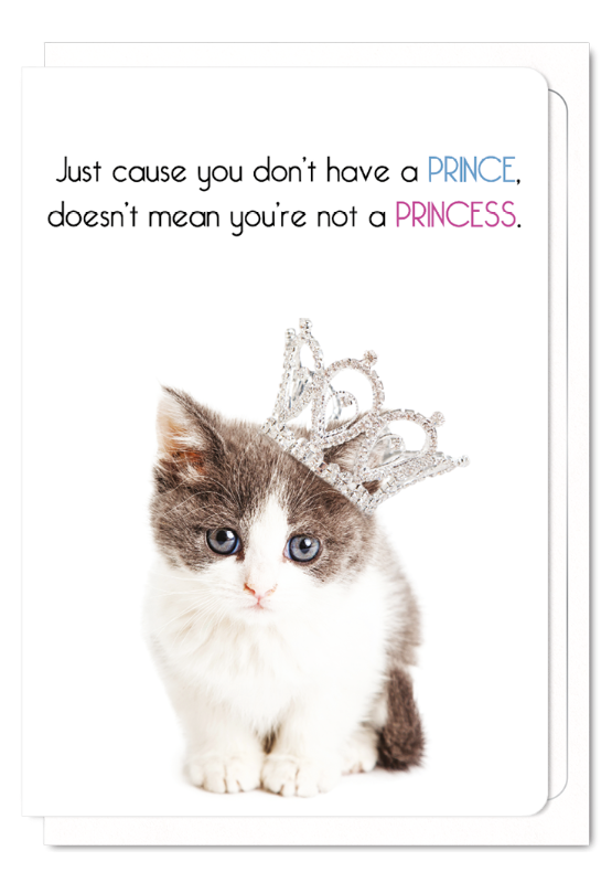 Cat Themed Greeting Card 'Beautiful Princess' Cat Greeting Card