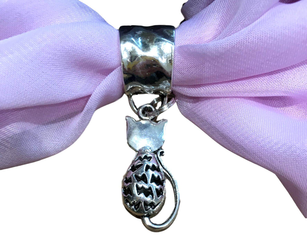Silver Cat Jewellery Scarf Accessory