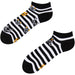 Cats & Stripes Black & White Low Odd Socks