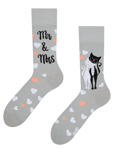 Mr & Mrs Wedding Cat Regular Odd Socks