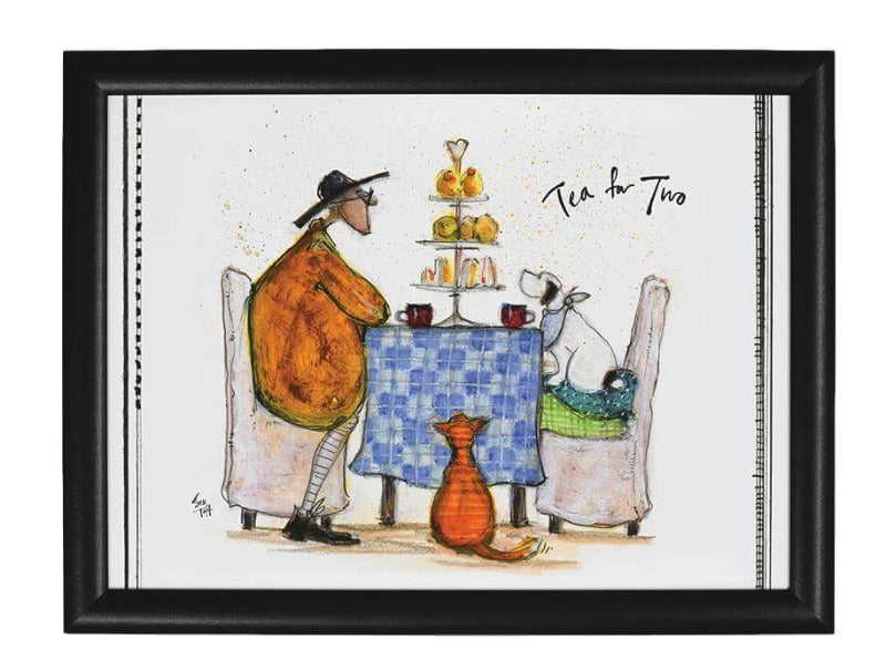 Sam Toft Tea for Two Cotton & Wood Lap Tray