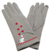 Soft Feel Cat Design Grey Ladies Embroidered Gloves