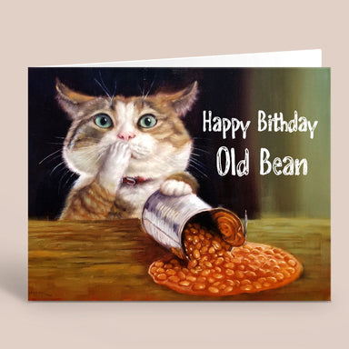 Happy Birthday Old Bean by Lucia Heffernan Cat Greeting Card