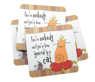 Ignored by Cat Set of 4 Cat Coasters