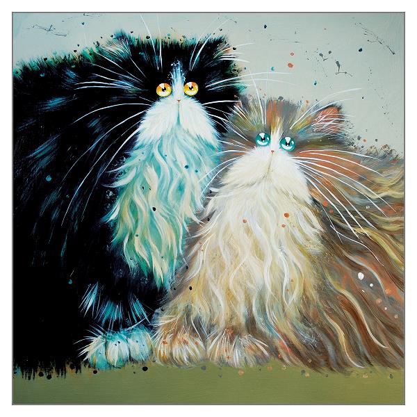 Kim Haskins Cat Themed Greeting Card Bob and Babs Cat Greeting Card