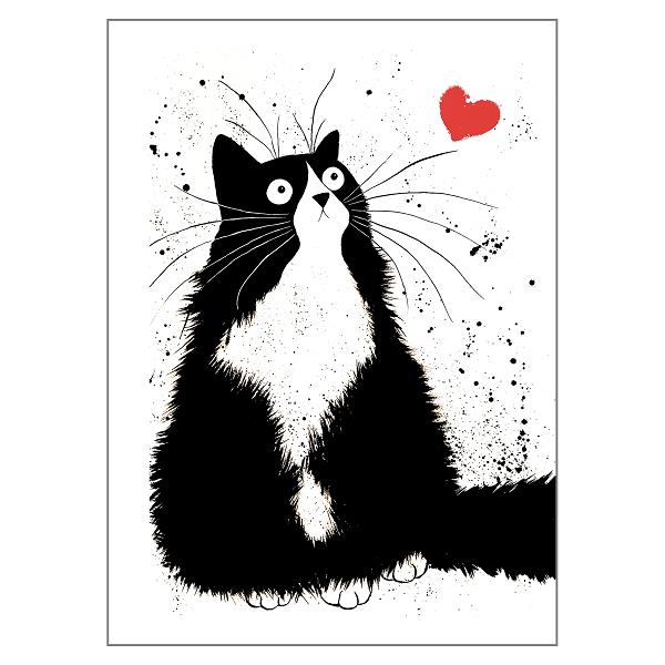 Kim Haskins Cat Themed Greeting Card 'Sweetheart' Cat Greeting Card