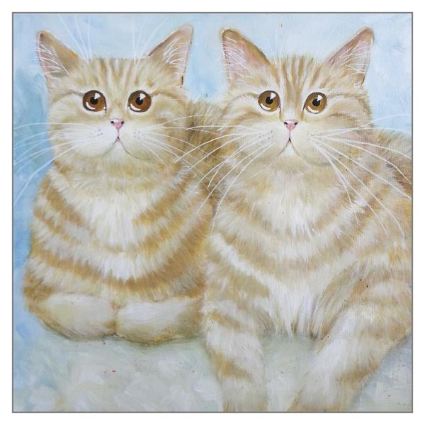 Kim Haskins Cat Themed Greeting Card 'Felix and Oscar' Cat Greeting Card
