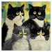 Kim Haskins Cat Themed Greeting Card 'Isobel, William, Mia & Maddie' Cat Greeting Card