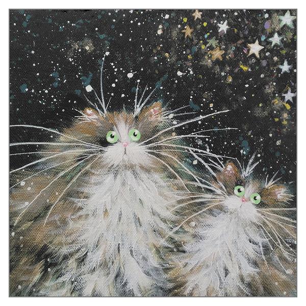 Kim Haskins Cat Themed Greeting Card 'Stargazing' Cat Greeting Card