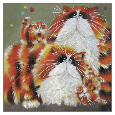 Kim Haskins Cat Themed Greeting Card 'Eight More Paws' Funny Ginger Cat Greeting Card