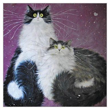 Kim Haskins Cat Themed Greeting Card 'Minty and Sophie' Funny Cat Greeting Card