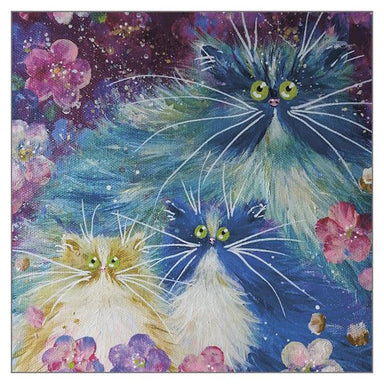 Kim Haskins Cat Themed Greeting Card 'Sweet Blooms' Funny Cat Greeting Card