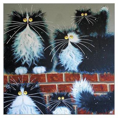 'Wall for Cats' Funny Cat Greeting Card by Kim Haskins