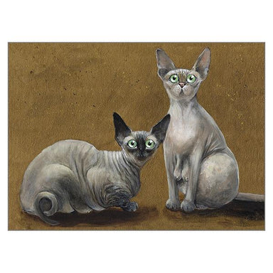 'Fluffy & Coco' Blank Cat Greeting Card by Kim Haskins