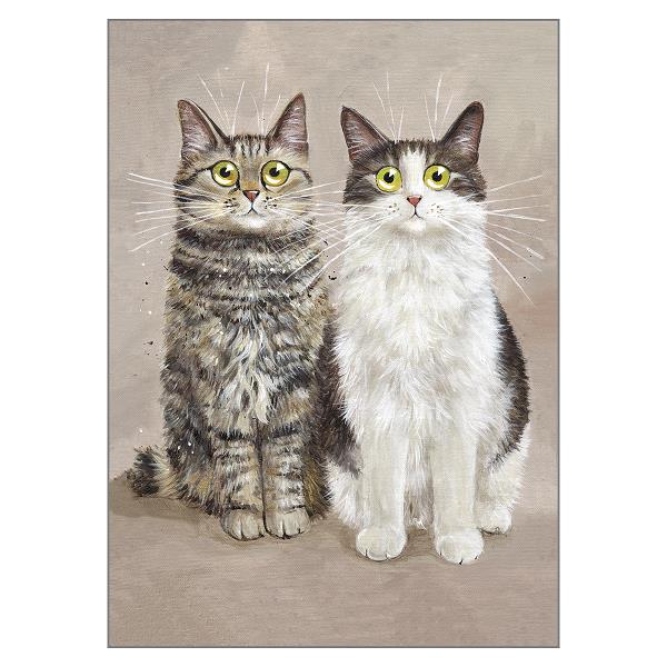 'Hope and Natalie' Blank Cat Greeting Card by Kim Haskins