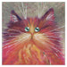 'Pink and Gold Floof' Blank Cat Greeting Card by Kim Haskins