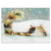 'Tortie in Snow' Cat Greeting Christmas Card by Kim Haskins