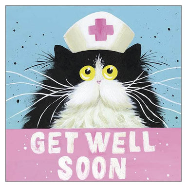 'Get Well Soon' Cat Greeting Card by Kim Haskins