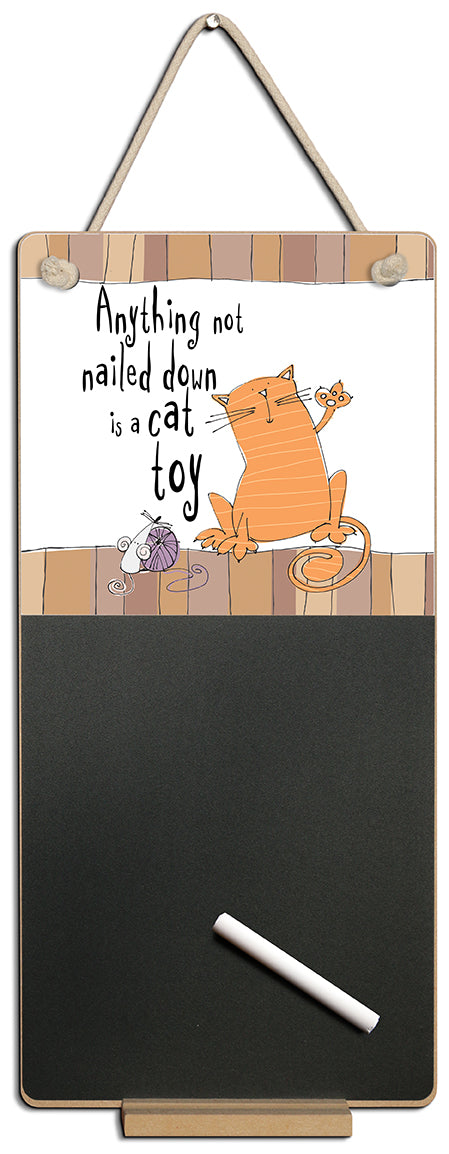 Anything Not Nailed Down Cat Chalkboard & Chalk