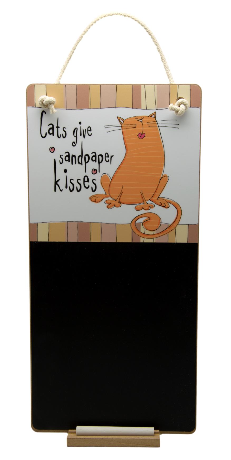 Sandpaper Kisses Cat Chalkboard & Chalk