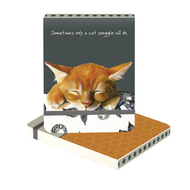 'Snuggle' Ginger Cat Mini Flip Notebook