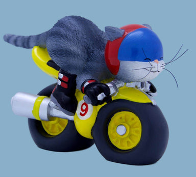 Funny Cat Ornament 9 Lives Route 99 Grey Cat Figurine