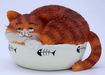 Funny Cat Ornament 9 Lives Fat Cat Ginger Figurine