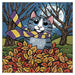 'Autumn Leaves' Cat Greeting Card by Lisa Marie Robinson