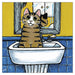 'In the Sink' Cat Greeting Card by Lisa Marie Robinson