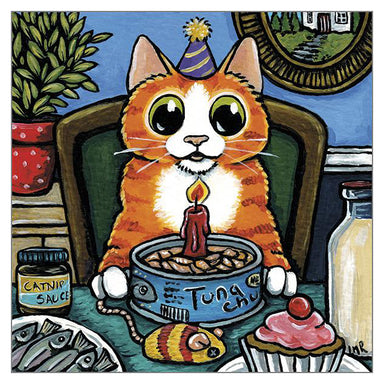 'It’s My Birthday' Cat Greeting Card by Lisa Marie Robinson