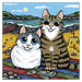 'Seaside Sweethearts' Cat Greeting Card by Lisa Marie Robinson