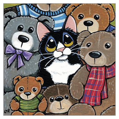 'Teddy Boy' Cat Greeting Card by Lisa Marie Robinson