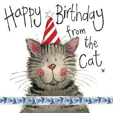 Stripy Hat Little Sparkle From the Cat Birthday Card