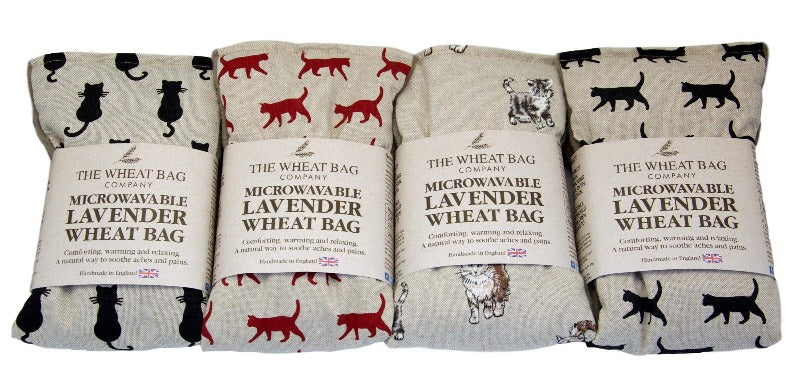 Microwavable Lavender Cat Wheat Bag