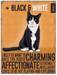 Black & White Cat Metal Hanging Cat Sign