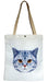 White Cat Canvas Tote Bag