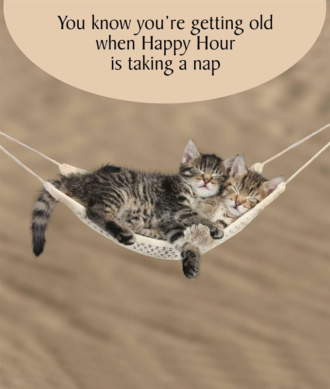 Happy Hour is Taking a Nap Cat Birthday Card