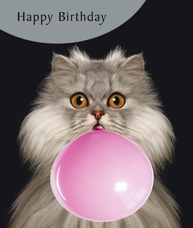Balloon Birthday Cat Card