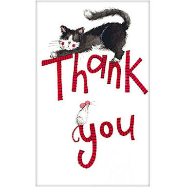 Alex Clark Cat & Mouse Pack of 5 Thank You Cards