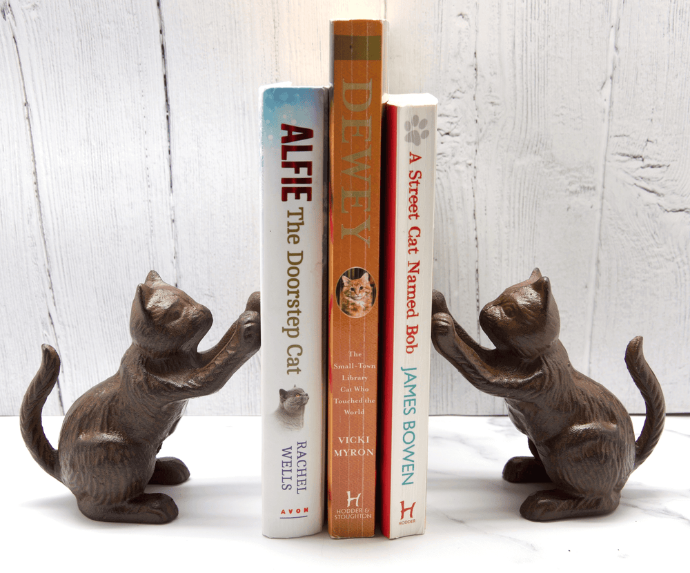 Cast Iron Cat Bookends