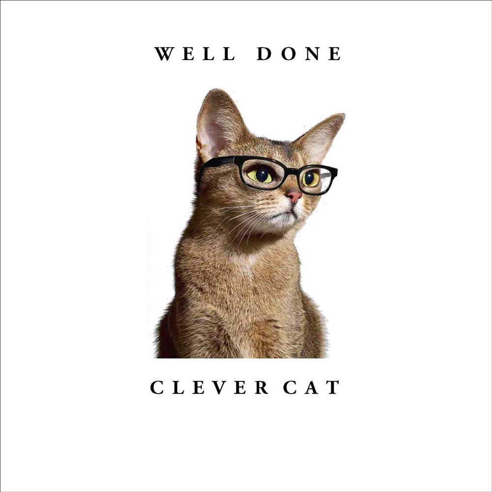 Well Done Clever Cat Greeting Card
