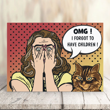 OMG! Funny Cat Greeting Card