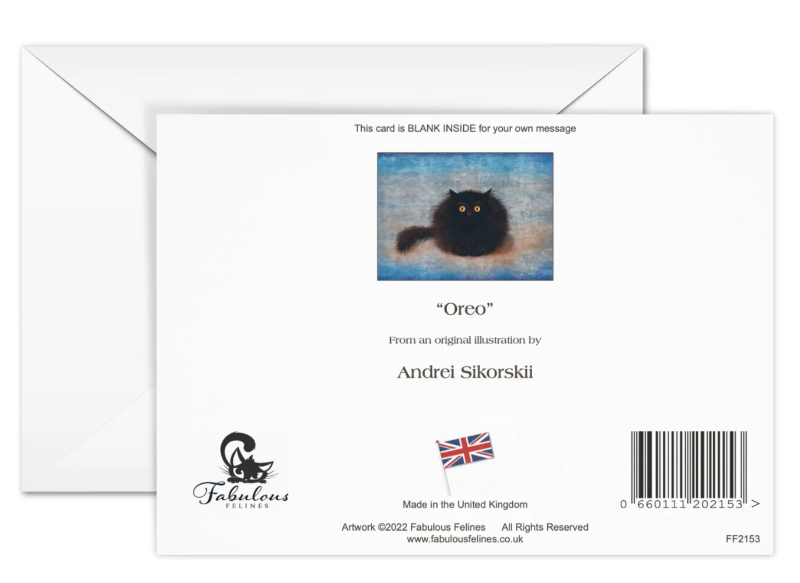 OREO - Cute Black Cat Greeting Card