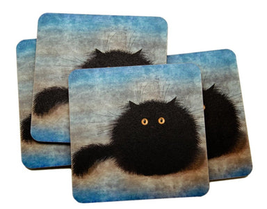 Oreo Black Cat Set of 4 Cat Coasters