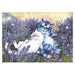 'Lavender' Funny Cat Greeting Card by Rina Zeniuk