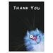 'Thank You' Funny Cat Greeting Card by Rina Zeniuk